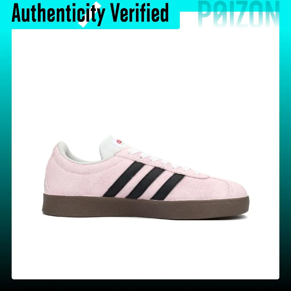 Adidas VL COURT 2.0 Cool Blackberry Abrasion Resistant Slip Resistant Low top Skateboard Shoes Unisex Pink HQ1802(Team2178-）