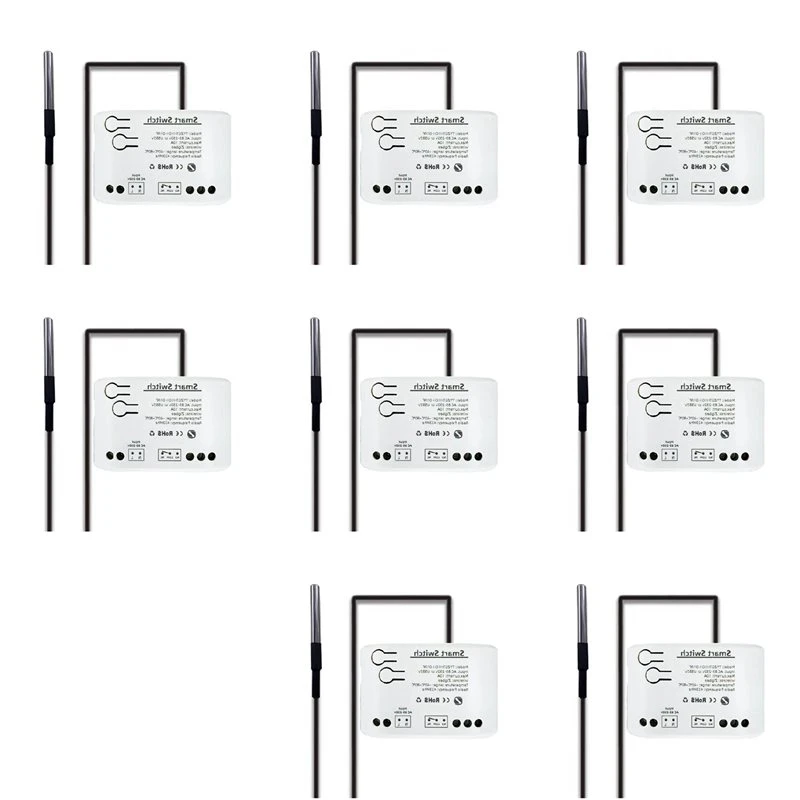 T24C 8X Tuya Smart Zigbee Switch With Temperature Sensor Passive Dry Contact Zigbee Relay Work With Home Assistant AC 85-250V