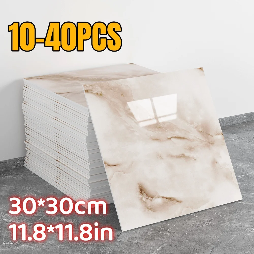 

Marble Pattern Foam Self-adhesive Wallpaper Home Decor Aluminum Foil Bottom Imitation Tile Wall Stickers for Kitchen Bathroom