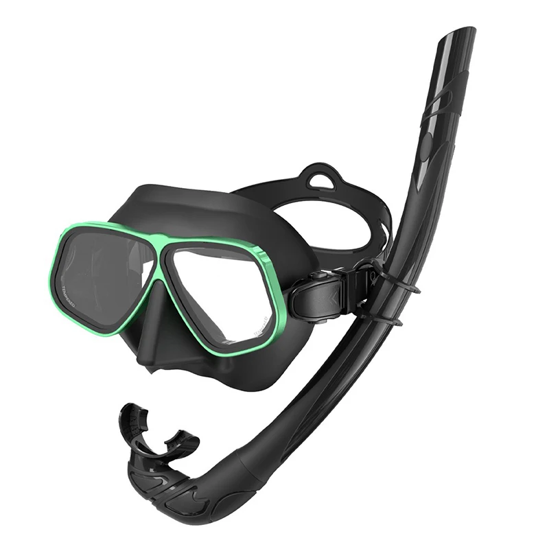 JUNHAINS Low-Capacity Free Diving Mask Aluminum Alloy Glasses Frame Wet Breathing Tube Snorkel Set For Free Diving Snorkeling