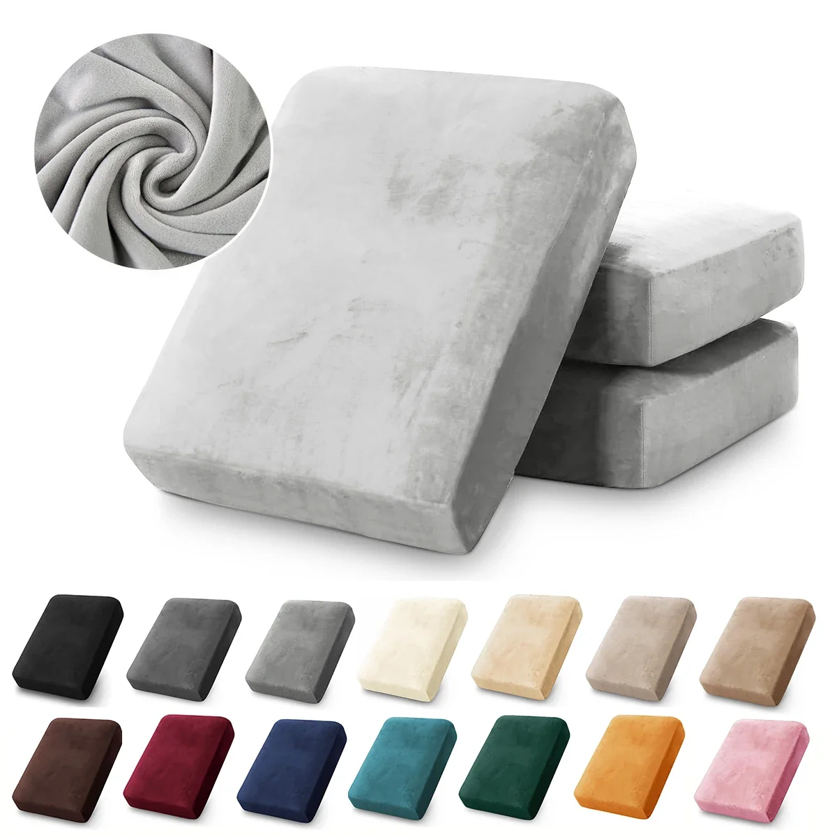 Velvet Sofa Cushion Covers for Living Room Plush Sofa Seat Cover Soft Stretch Sofas Couch Slipcover Furniture Protector