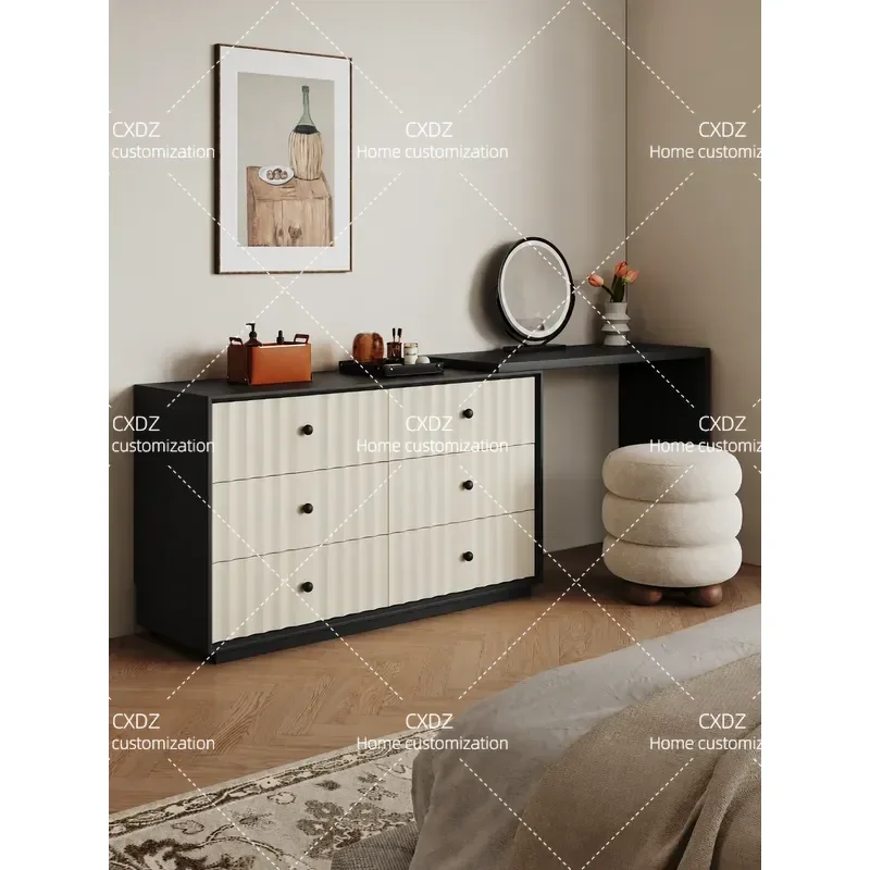 French Retro Dresser Chest Integrated Bedroom 2026 New Wave Cream Style Bed End Small Apartment Dressing Table