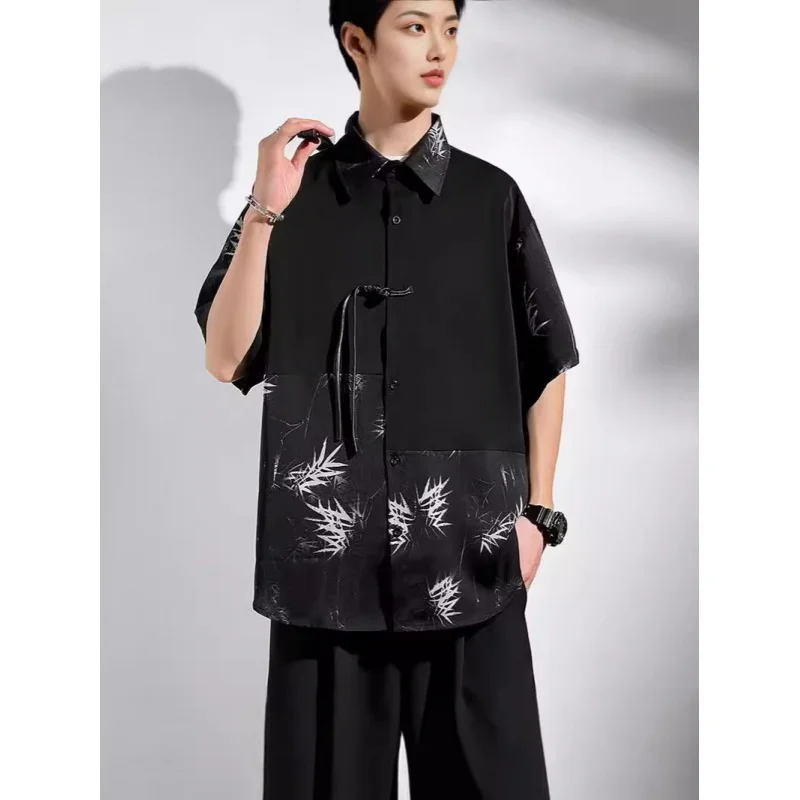 High-Grade Zebra Leopard-Print Shirt Men's Summer Thin Design Ruoshuai Fried Street plus Size Ice Silk Short Sleeve Flower Shirt