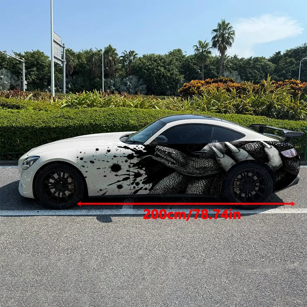 2pcs Serpent Mystic Spirit, Durable, Fade-resistant, Enhance Vehicle Aesthetics With Bold Artistic Design Car Vinyl Wraps