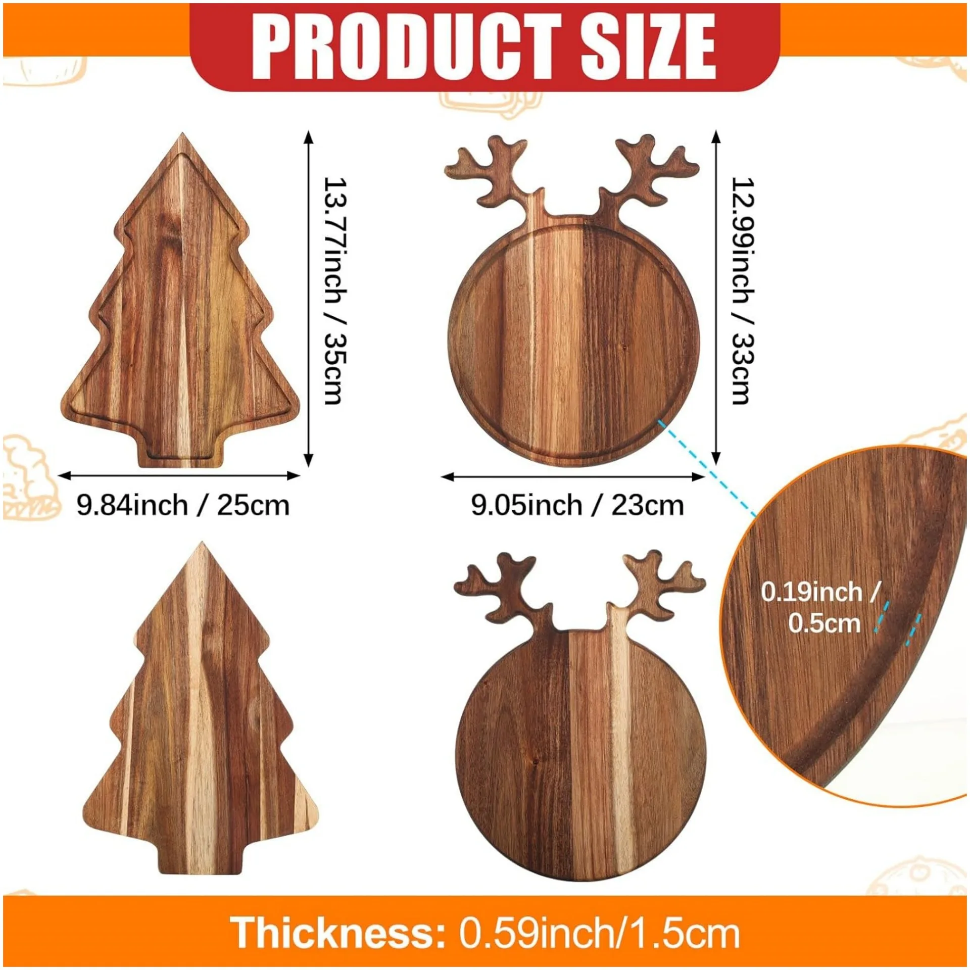 Christmas Charcuterie Board- Reindeer Antler Rosewood Cheese Platter