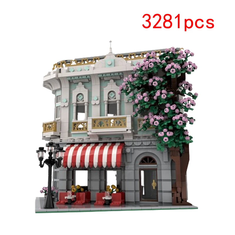 Spot MOC-131134 corner street view garden building 152077 small particle assembly building block model toy girl gift