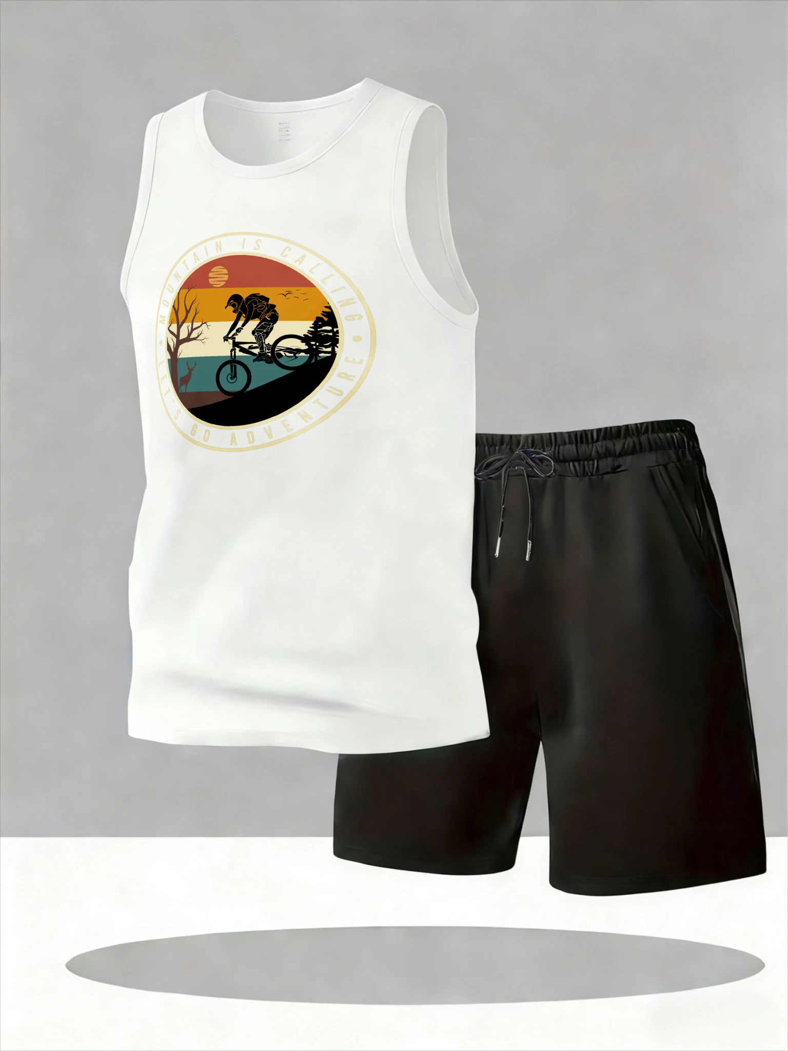 

Men's Tank Top Sets 2026 Summer Quick drying beach oversize running sports crewneck drip clothing sports suits Breathable