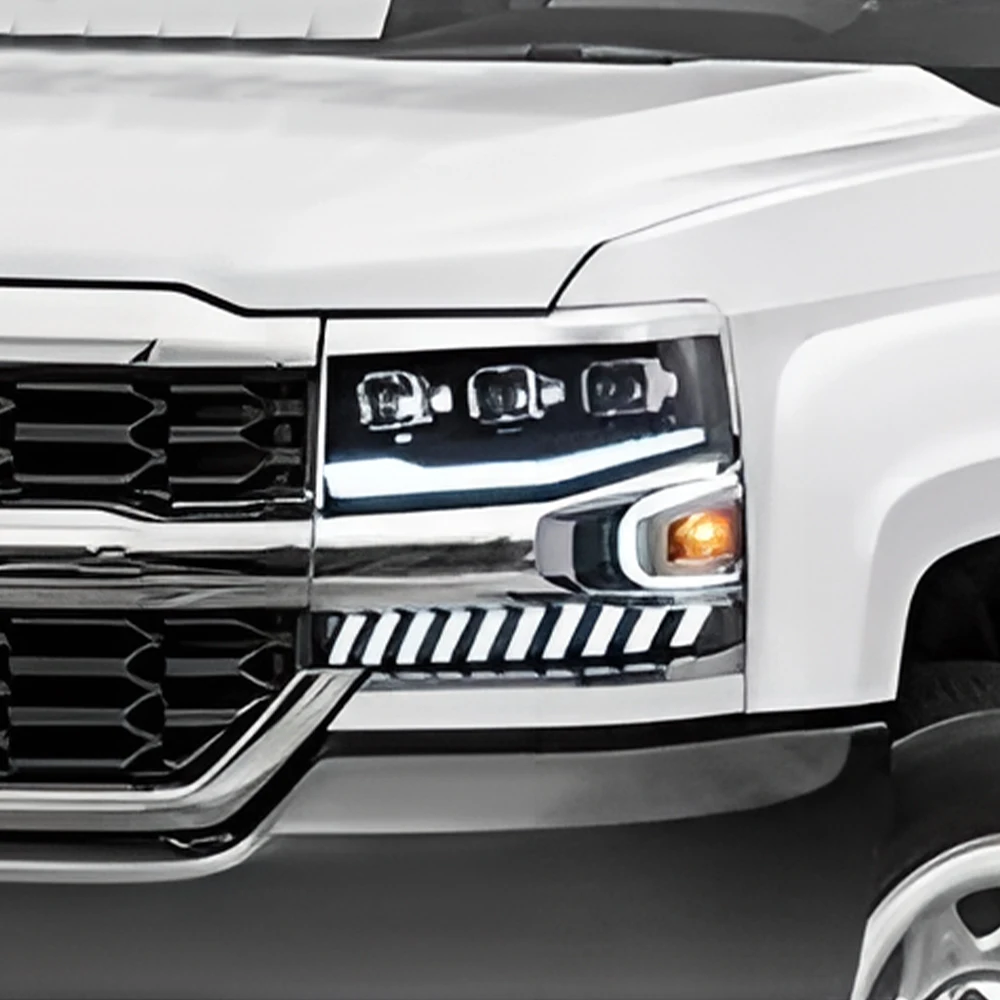 For Auto Headlights for Chevrolet Silverado 2016-2018 LED Car Front Lamp Assembly Upgrade Projector Lens Dynamic Lights Accessor