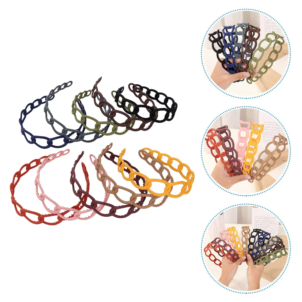 

10 Pcs Skirt Wide Brim Headband Hair Ties Chic Wear Fake Girl Hoops Bridesmaid