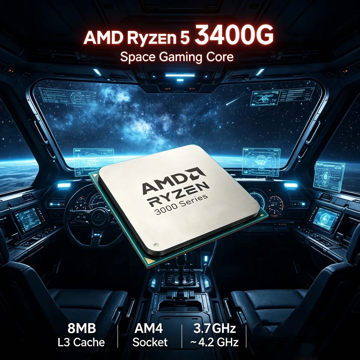 AMD Ryzen 5 3400G R5 3400G Desktop CPU Processor 4-Core 8-Thread 4.2GHz Socket AM4 L3 8M No Cooler