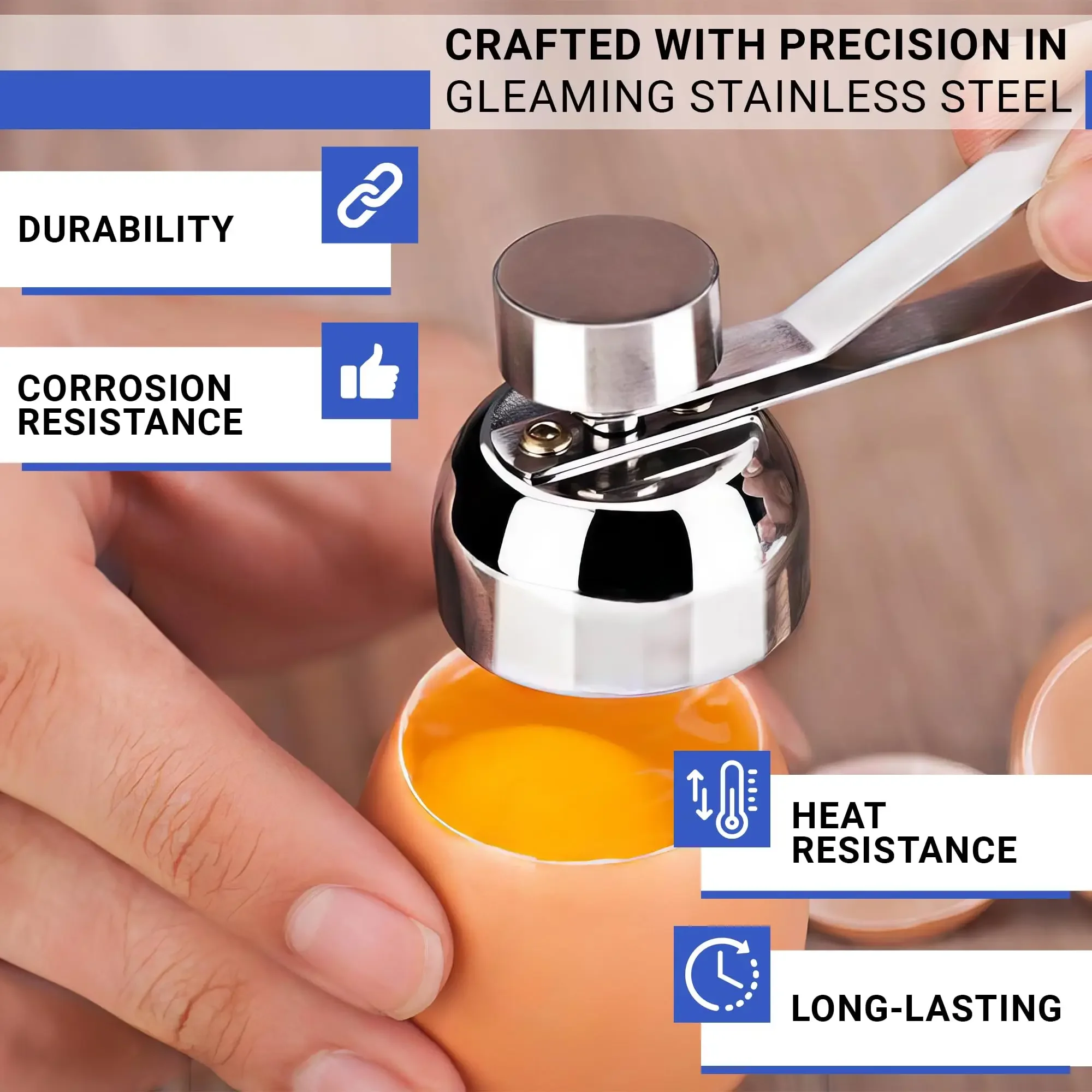 Stainless Steel Egg Cracker Tool - Egg Cutter Tool Eggs Cracker Tool for Kitchen Gadgets Резак Для Яиц Cortador De Huevos