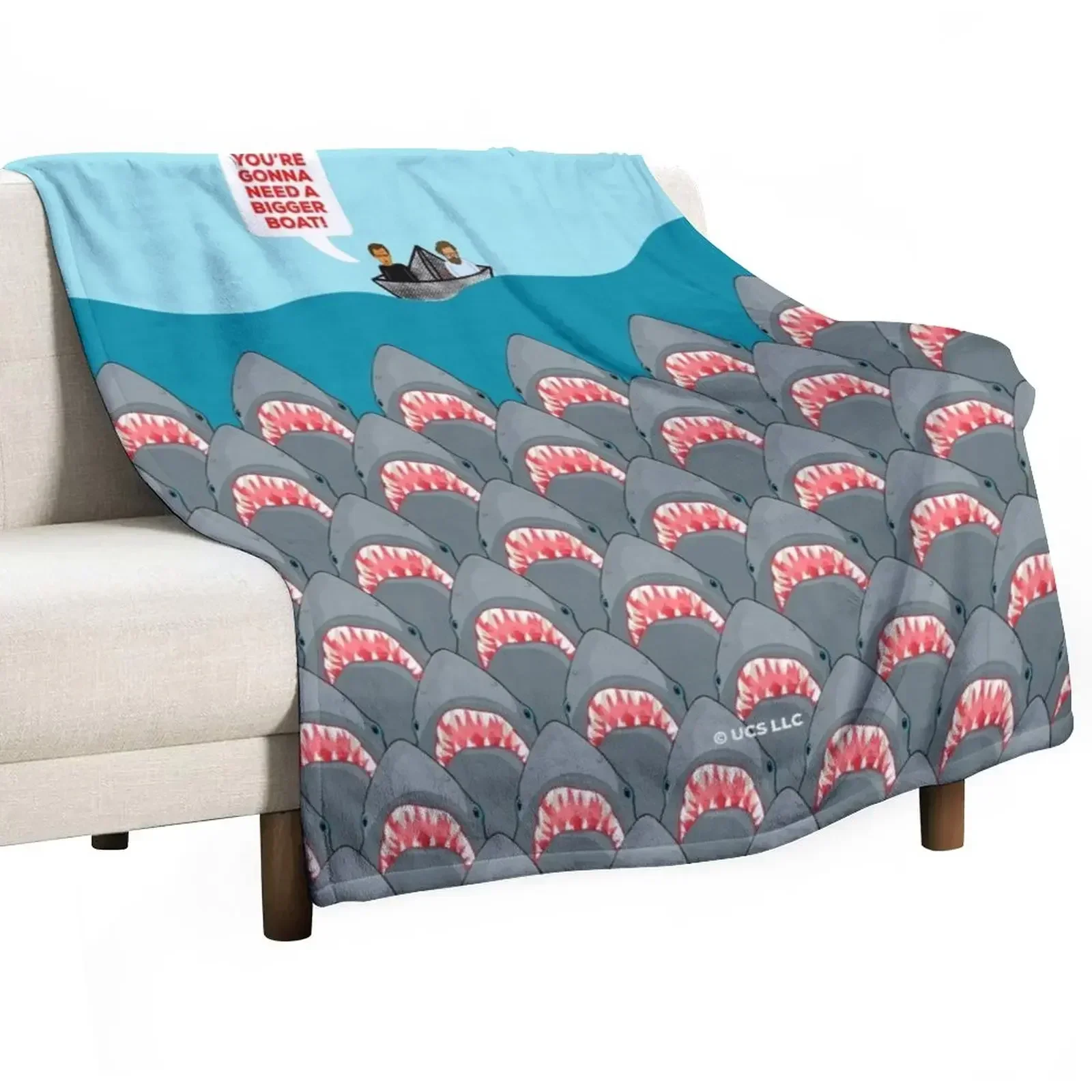 

Jaws Movie Sharks Throw Blanket for sofa Flannels Sofa Quilt Multi-Purpose Blankets