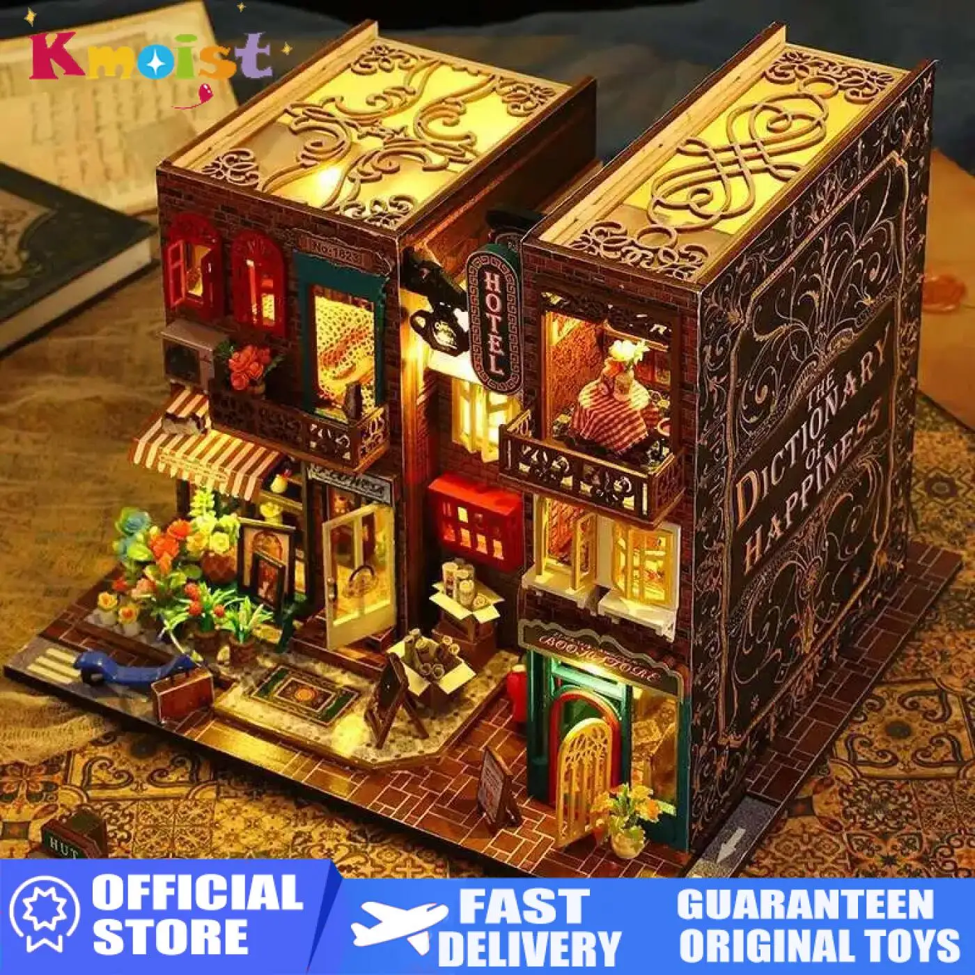 DIY Wooden Shop Toys Art House Assembly Mini Dollhouse Handmade Creative Present for Adult Christmas Party Xmas Gifts Home Decor