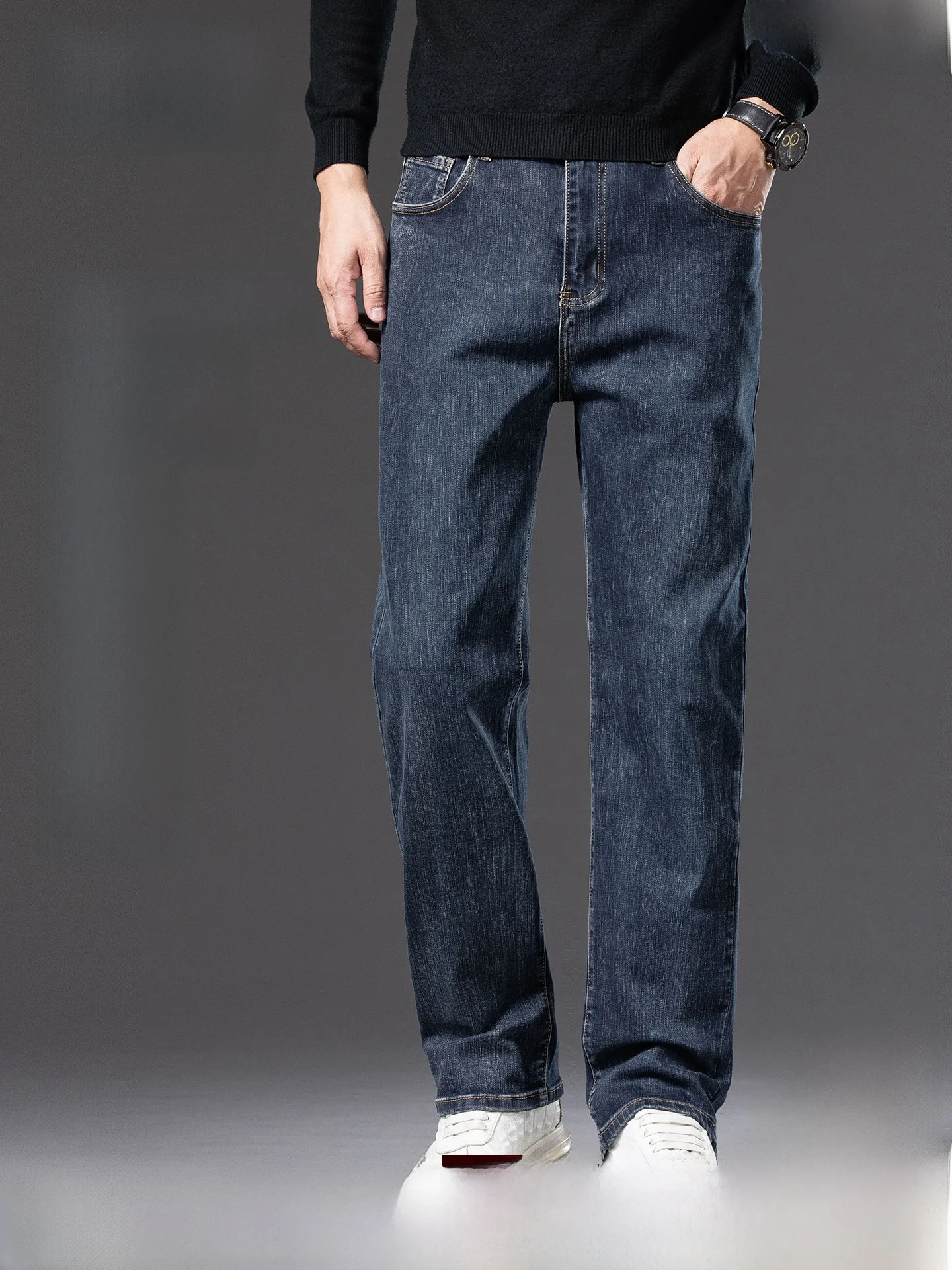 Lormen Men's Skin-friendly Breathable Straight Leg Long Pants Autumn New Style Fashion Slimming Casual Pants for Men