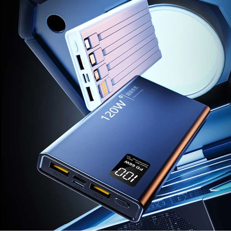 Lenovo 50000mAh High Capacity Power Bank Fast Charging Powerbank Portable Battery Charger For iPhone Samsung Huawei New