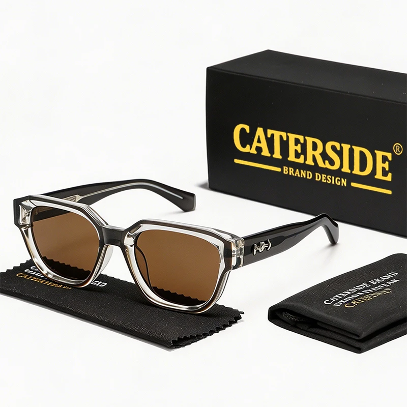 

CATERSIDE Men's Fashion Sunglasses Square Thick Frame Sun Glasses Women's Outdoor Driving Party Holiday Gifts Retro Glasses