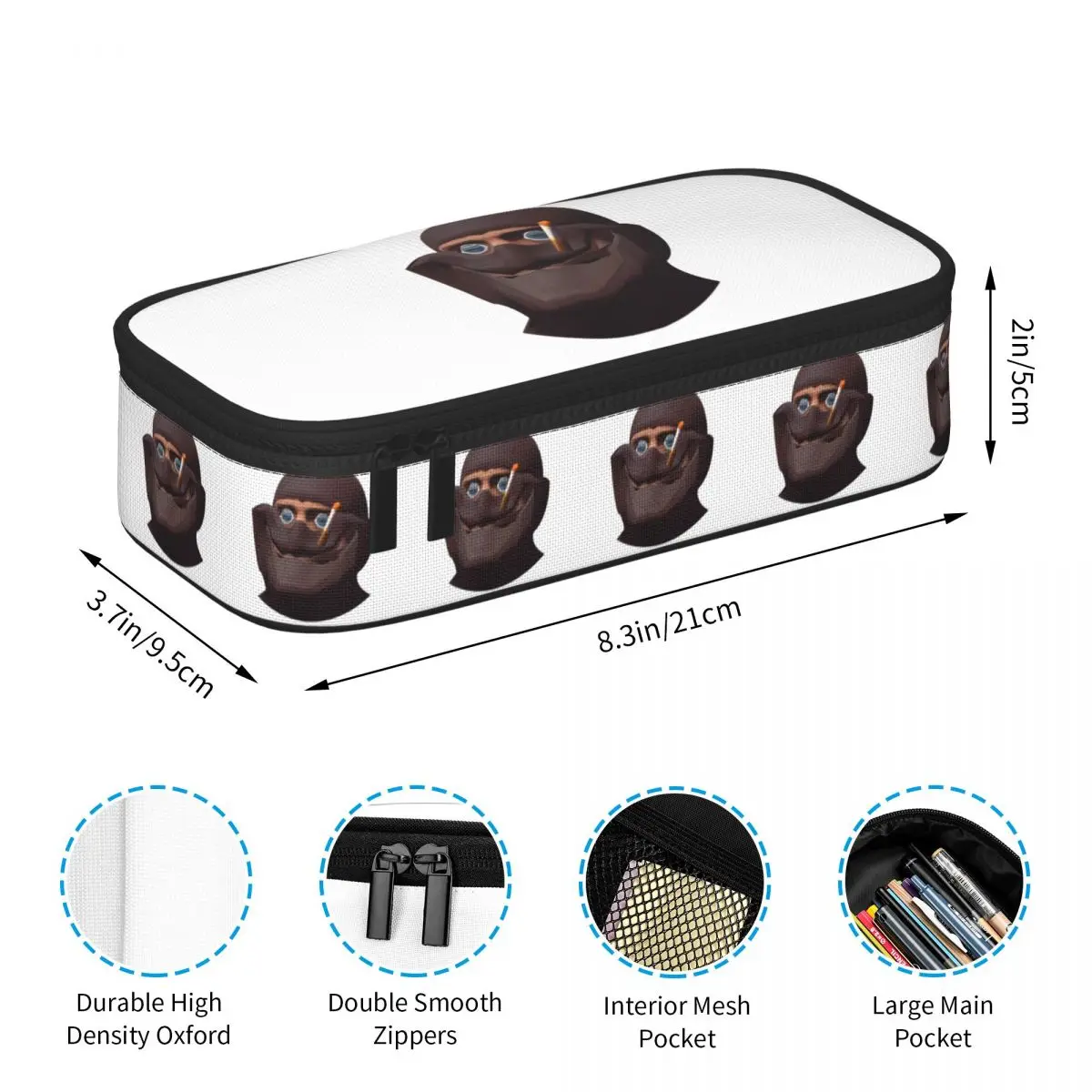 Team Fortress 2 TF2 Spy Gmod Face Funny Meme Red Pencil Case Gifts Pen Box Pencil Bag Stationery Supplies Pen Holder Bag