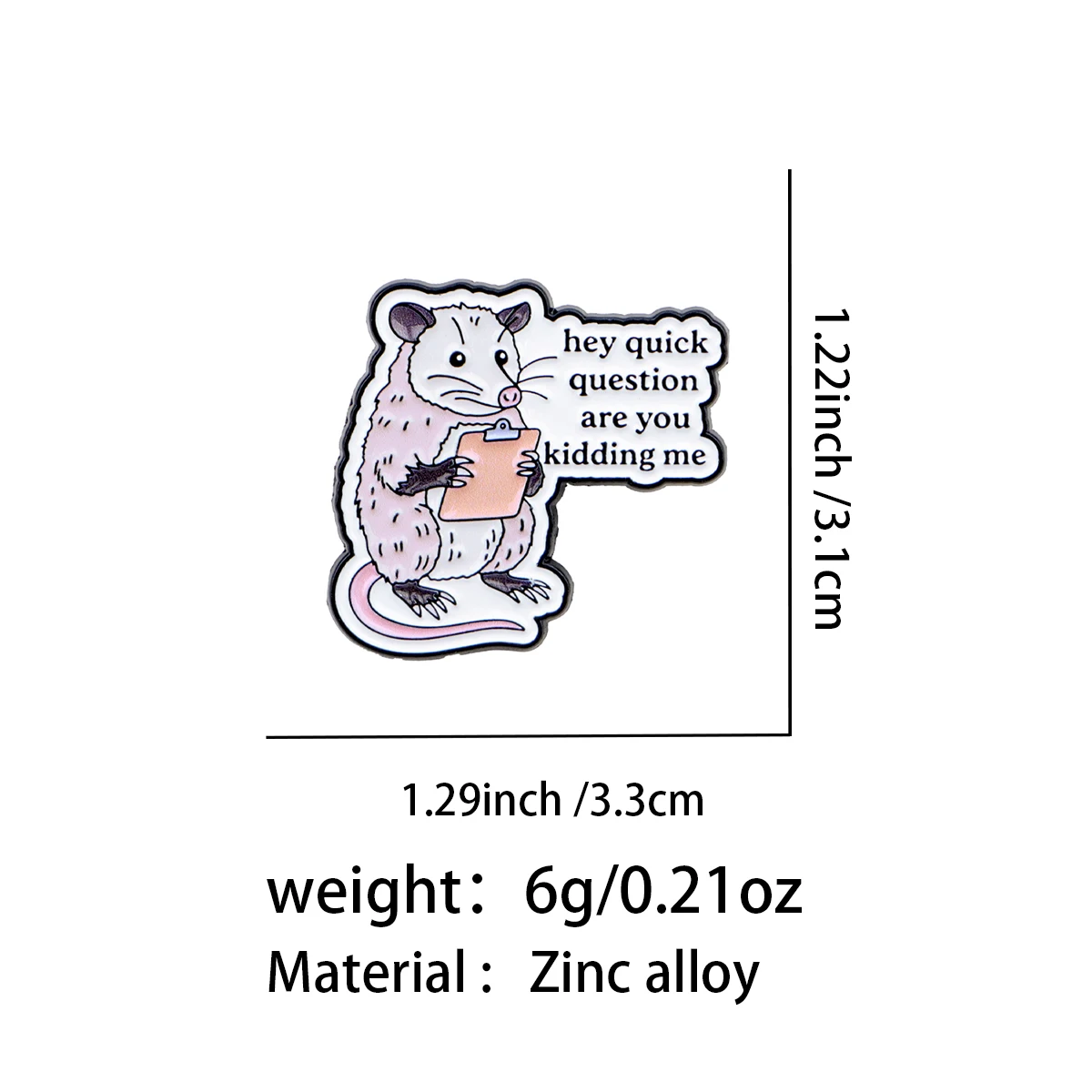 hey quick question are you kidding me Enamel Pin Cute Mouse Brooch Lapel Pins Badge on Backpack Animal Jewelry Friends Gifts