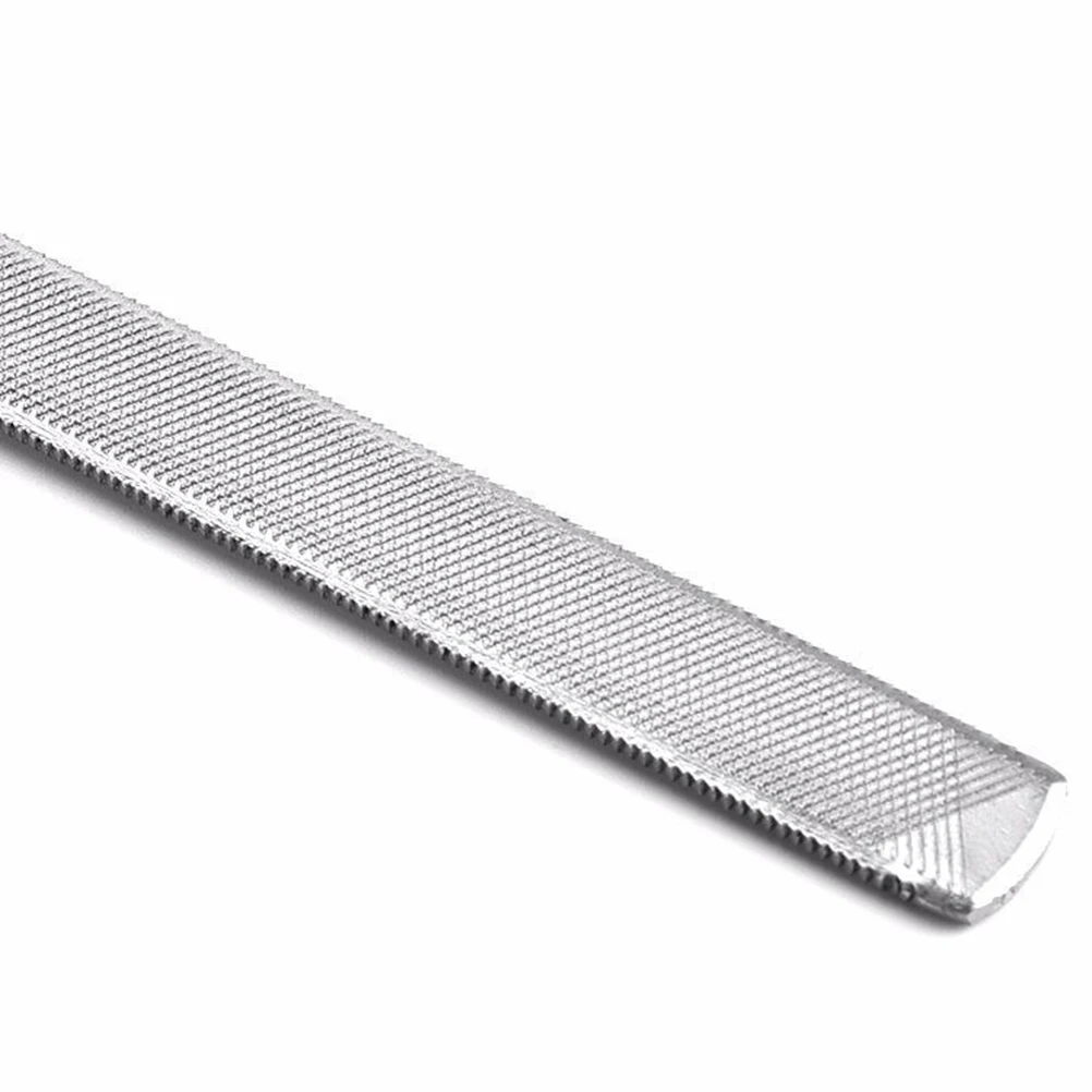 

6pcs Nail File Buffer Smoother Silver Metal Pedicure Tools Manicure Long Handle Durable Professional Personal Lightweight