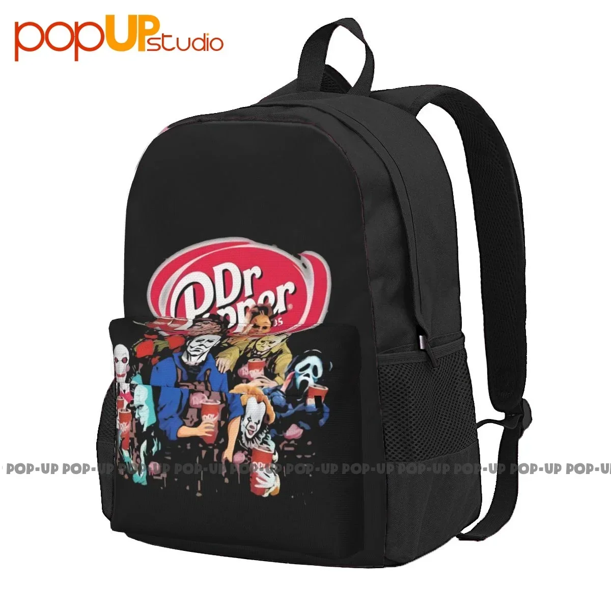 Halloween Horror Characters Dr Pepper Logo Large Capacity Backpack Travel New Style Gym Tote Bag Multi-function