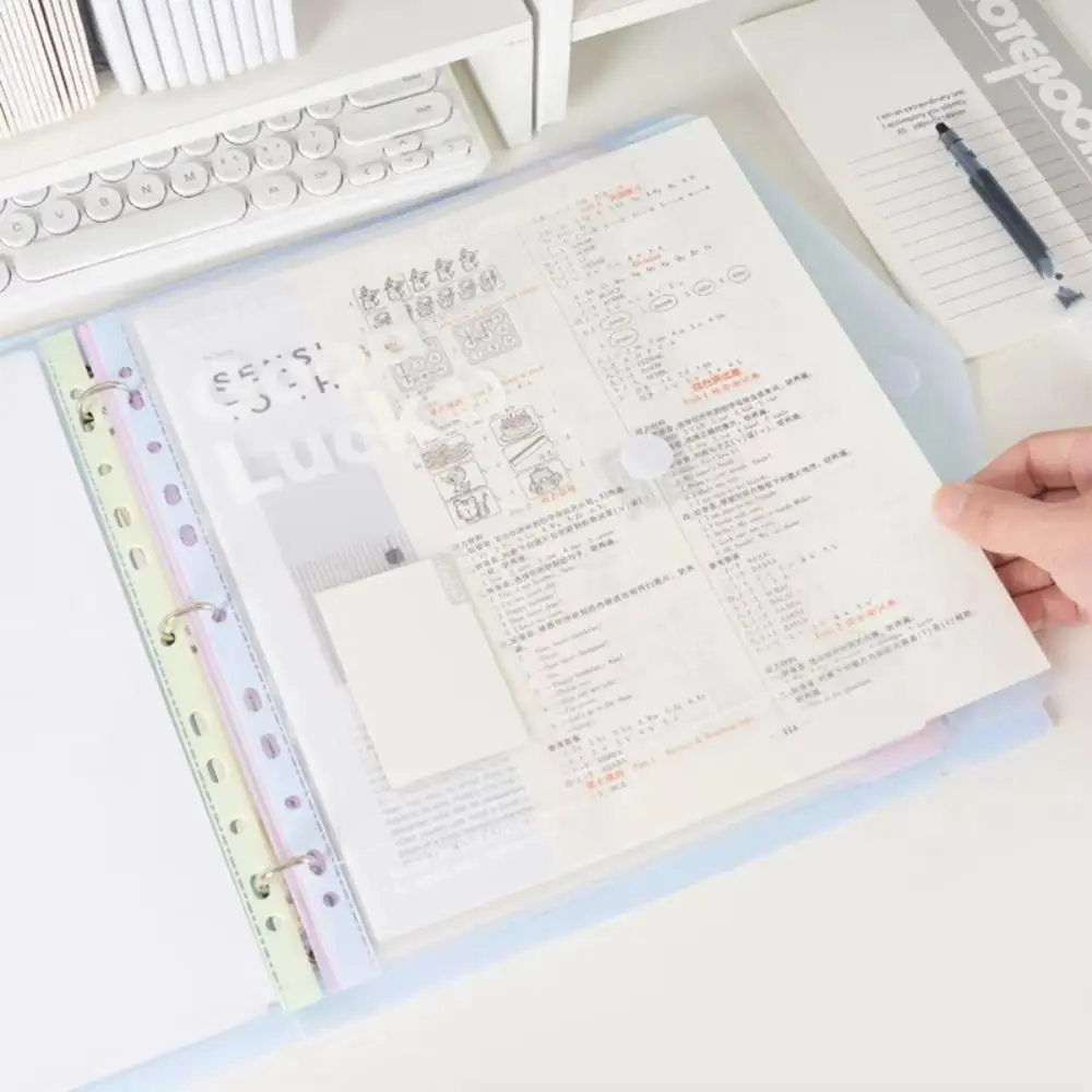A4 Loose Leaf File Folder INS Clear Page Protector A4 Loose Leaf File Folder Detachable Data Book Portable