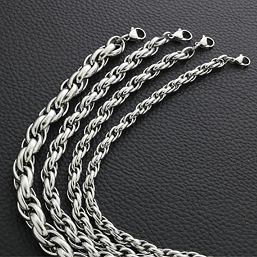 Fashion Stainless steel Twist Chain O-shaped Double Duckle Chain For Men And Women Thick Necklace Jewelry