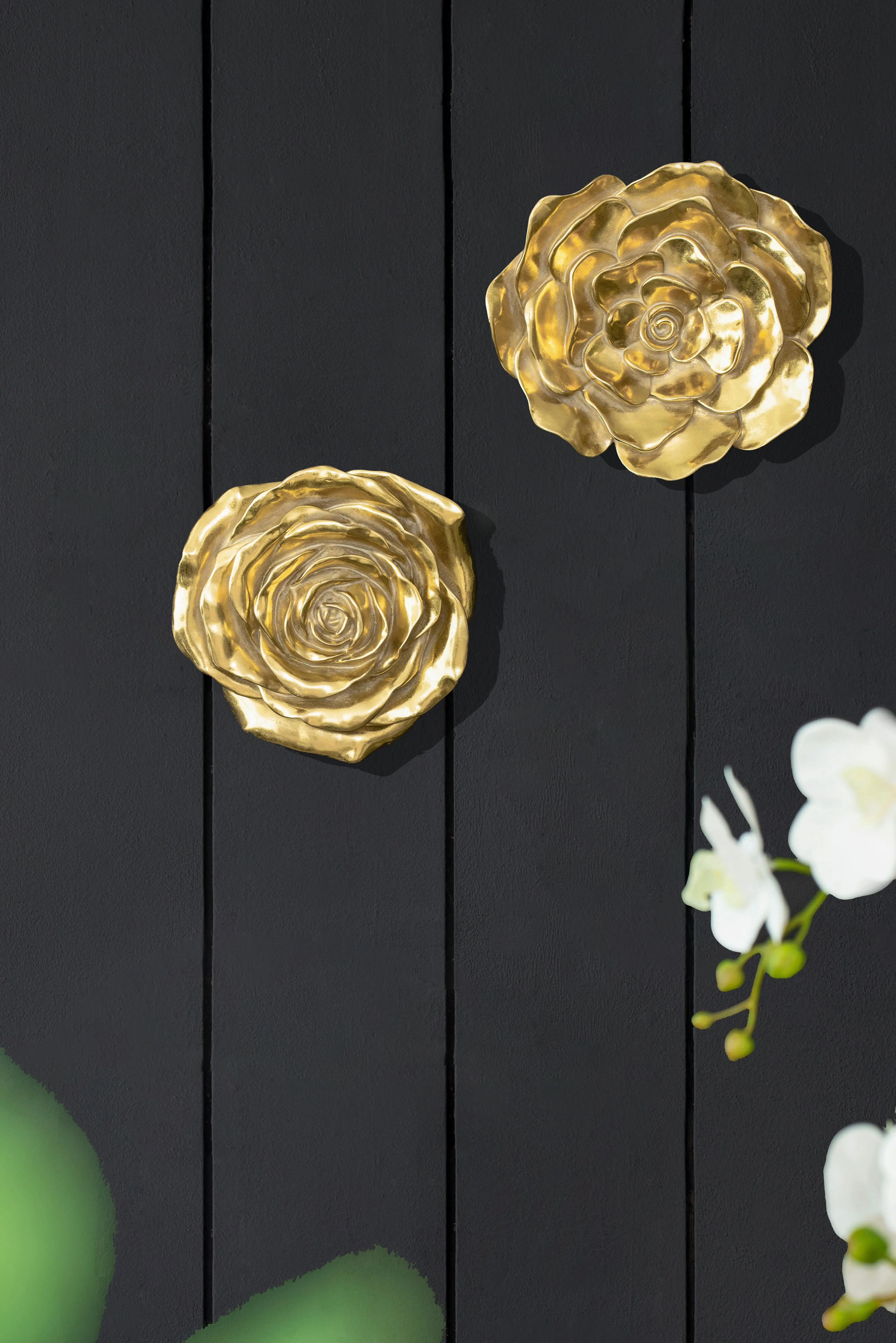 Set Of 2 Gold Rose …