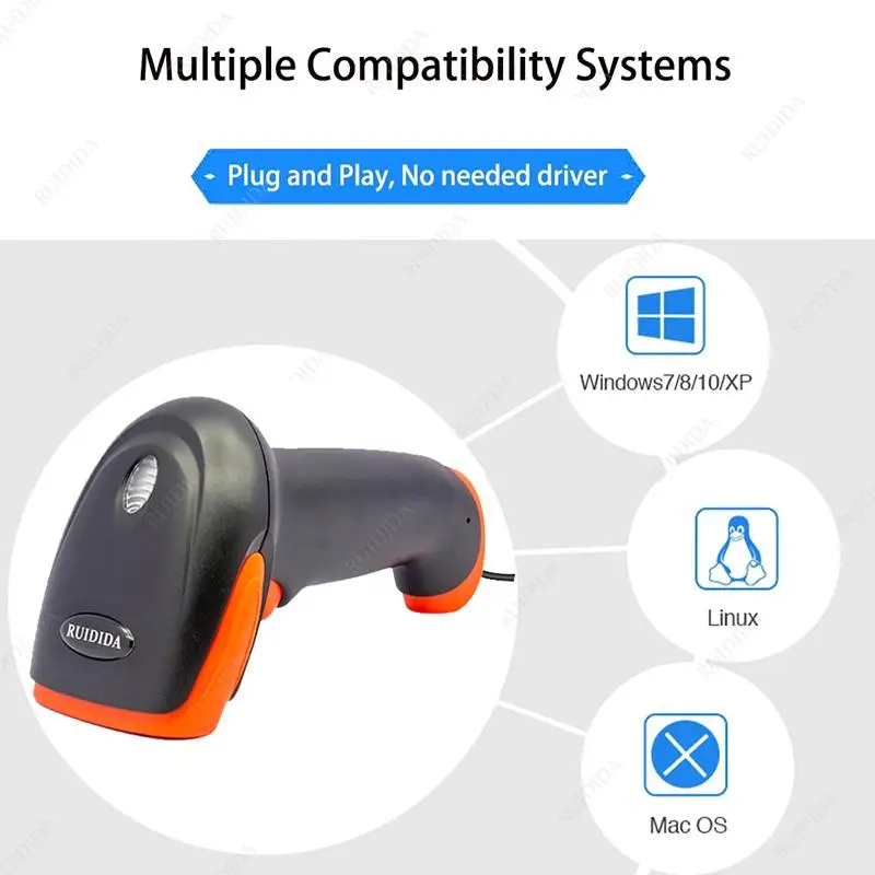 Escáner de código Lector de código de barras 2d Lector de código de barras portátil Lector de código Qr PDF417 Escáner de código DM