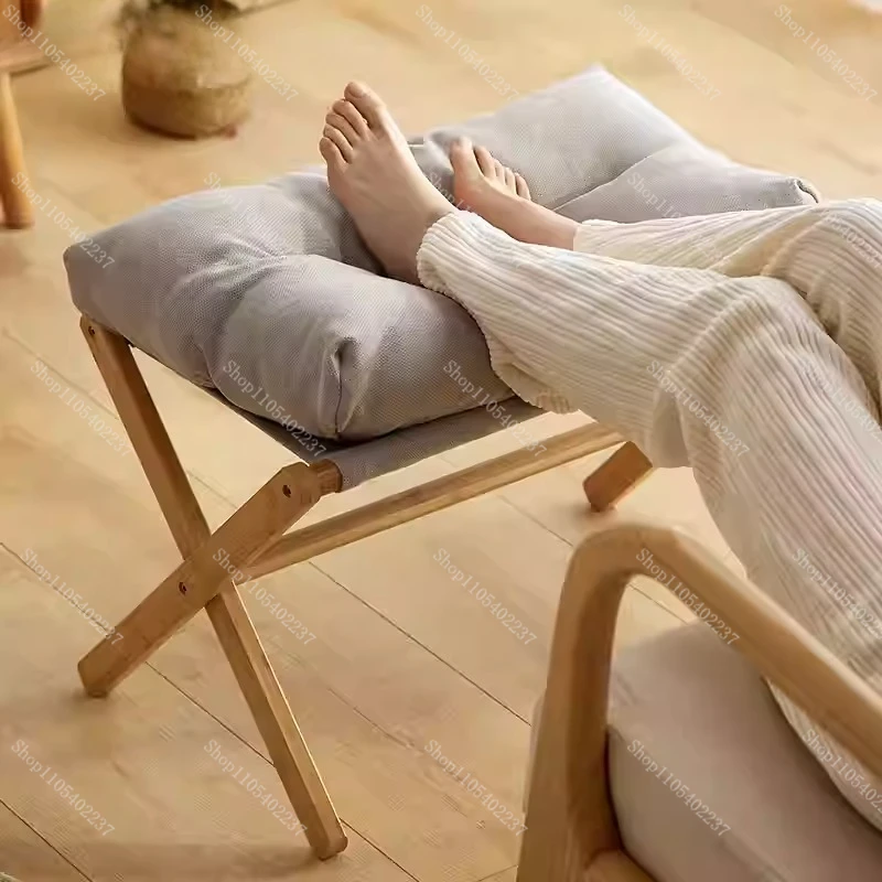 Folding Footstool Pedal Leg Pad Sofa Stool Reclining Chair Foot Rest Office Workstation Support