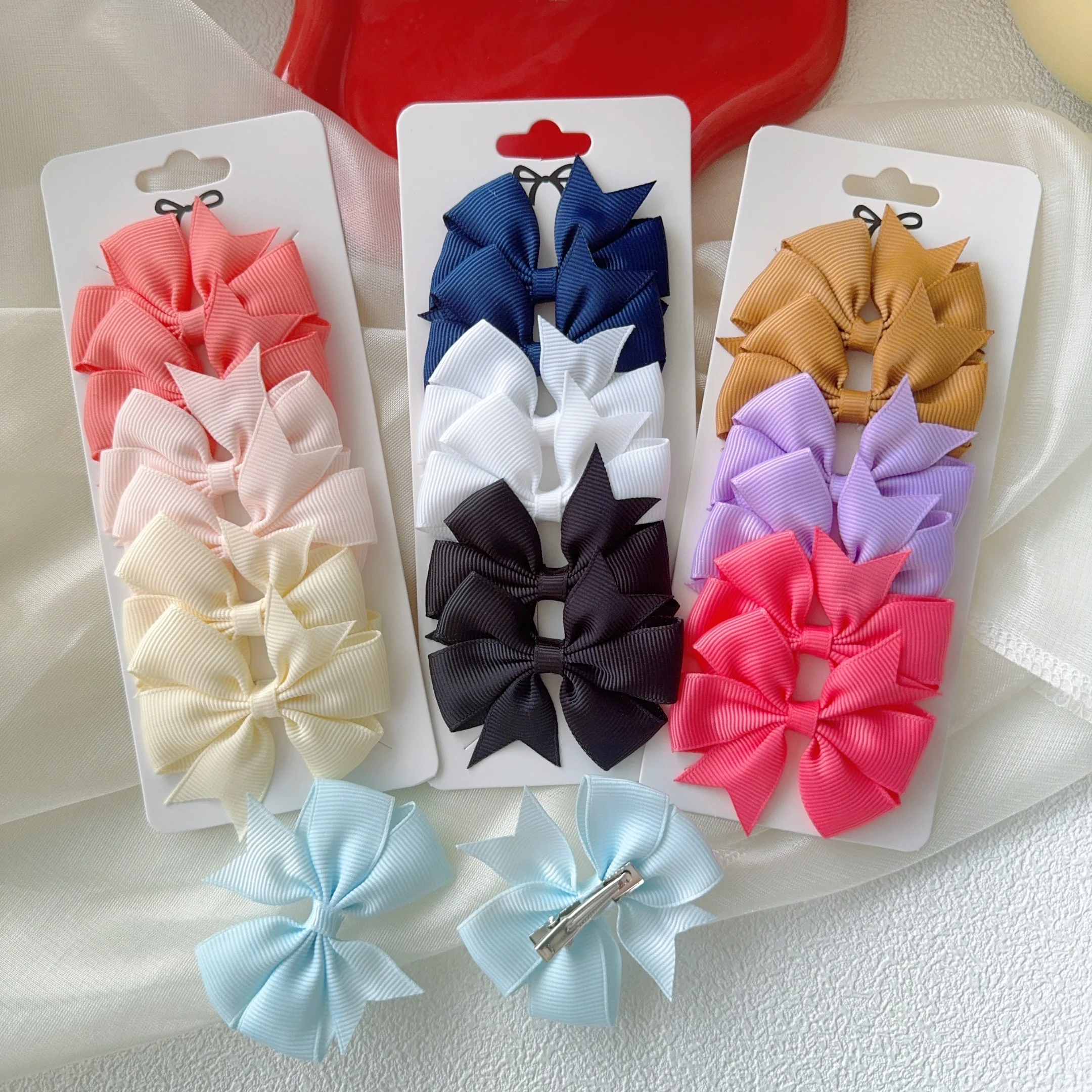 6 stili 6 pezzi fiocchi per capelli set ragazze principessa bowknot forcine con fermaglio per capelli mollette neonati bambini piccoli accessori per