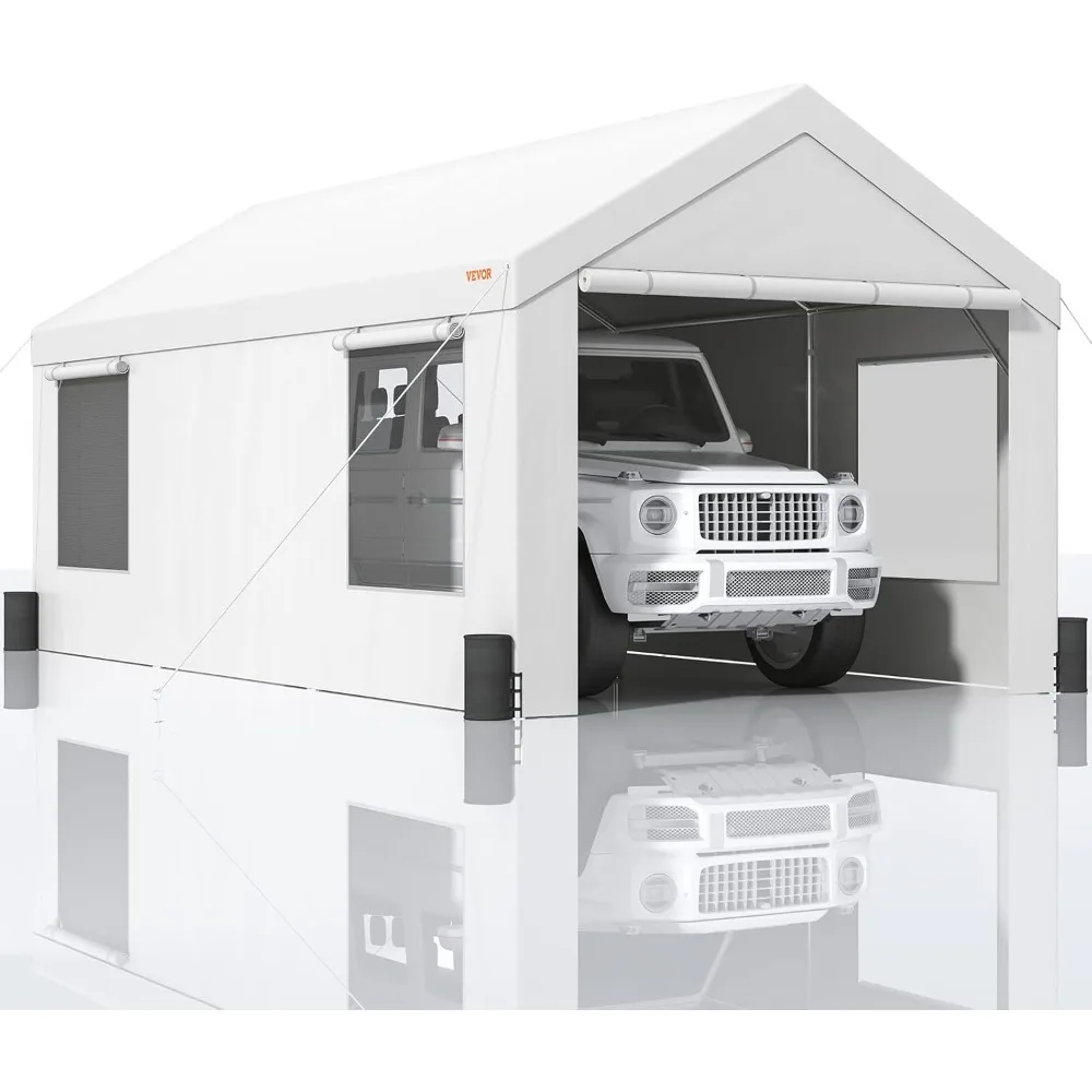 

Carport, 10x20ft Heavy Duty Car Canopy, Portable Garage with Roll-up Ventilated Windows, Sheds