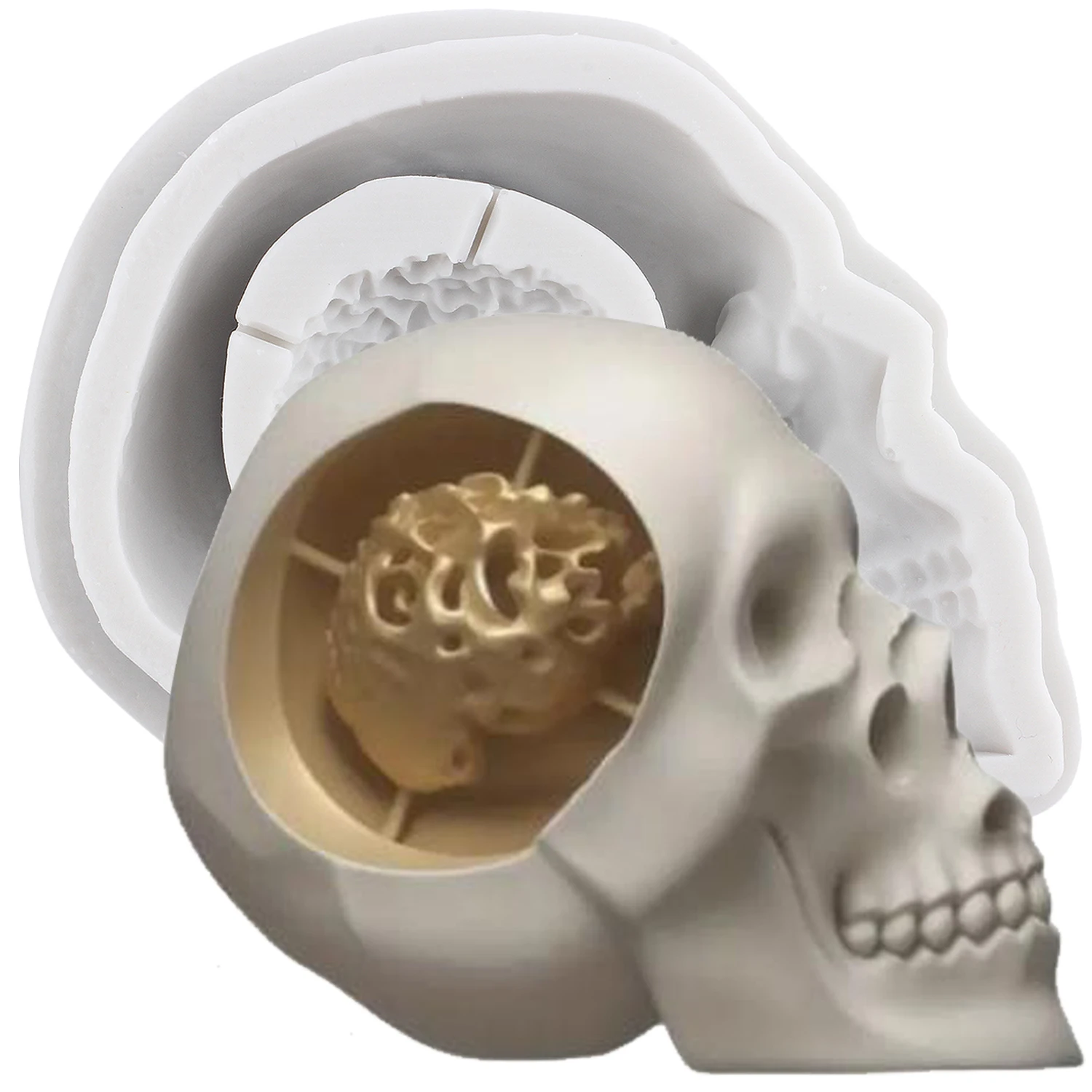 Halloween Skull Silicone Molds Skeleton Head Fondant Cake Decorating Tools Cupcake Topper Chocolate Craft Gum Paste Polymer Clay