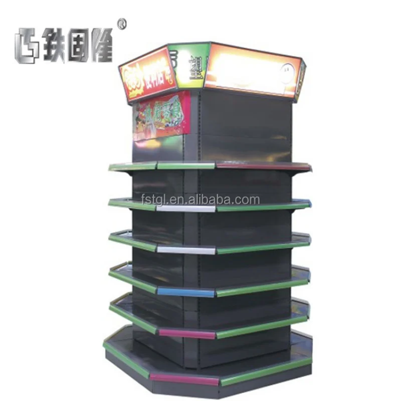 (customized)Supermarket metal rack assembly shop pillar gondolas shelving shelf display