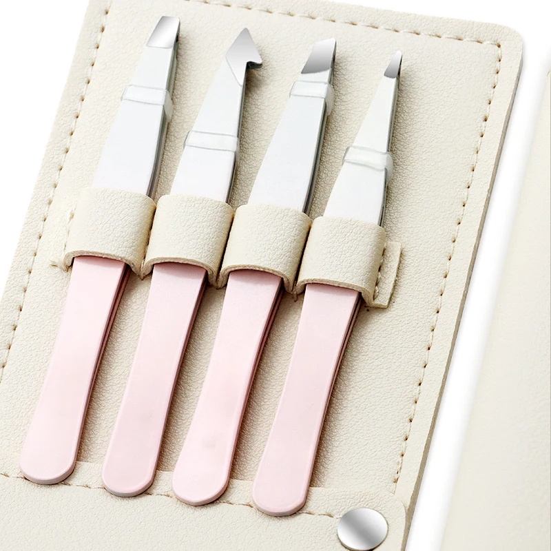 عالية الجودة الحاجب الملقط ، الشعر الملونة ، الجمال غرامة الشعر مجتذب ، الفولاذ المقاوم للصدأ مائلة الحاجب كليب ، إزالة أدوات ماكياج ، 4 قطعة #1