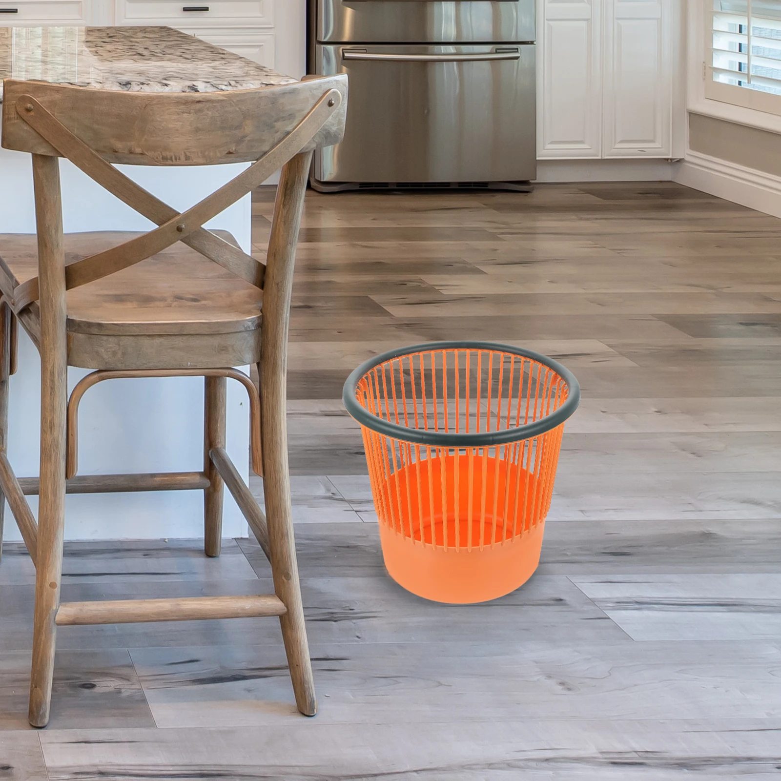 

1pc No Lid Trash Can Lightweight Pp Plastic Waste Basket With Strong Bottom Office Home Kitchen Bathroom Garbage Container