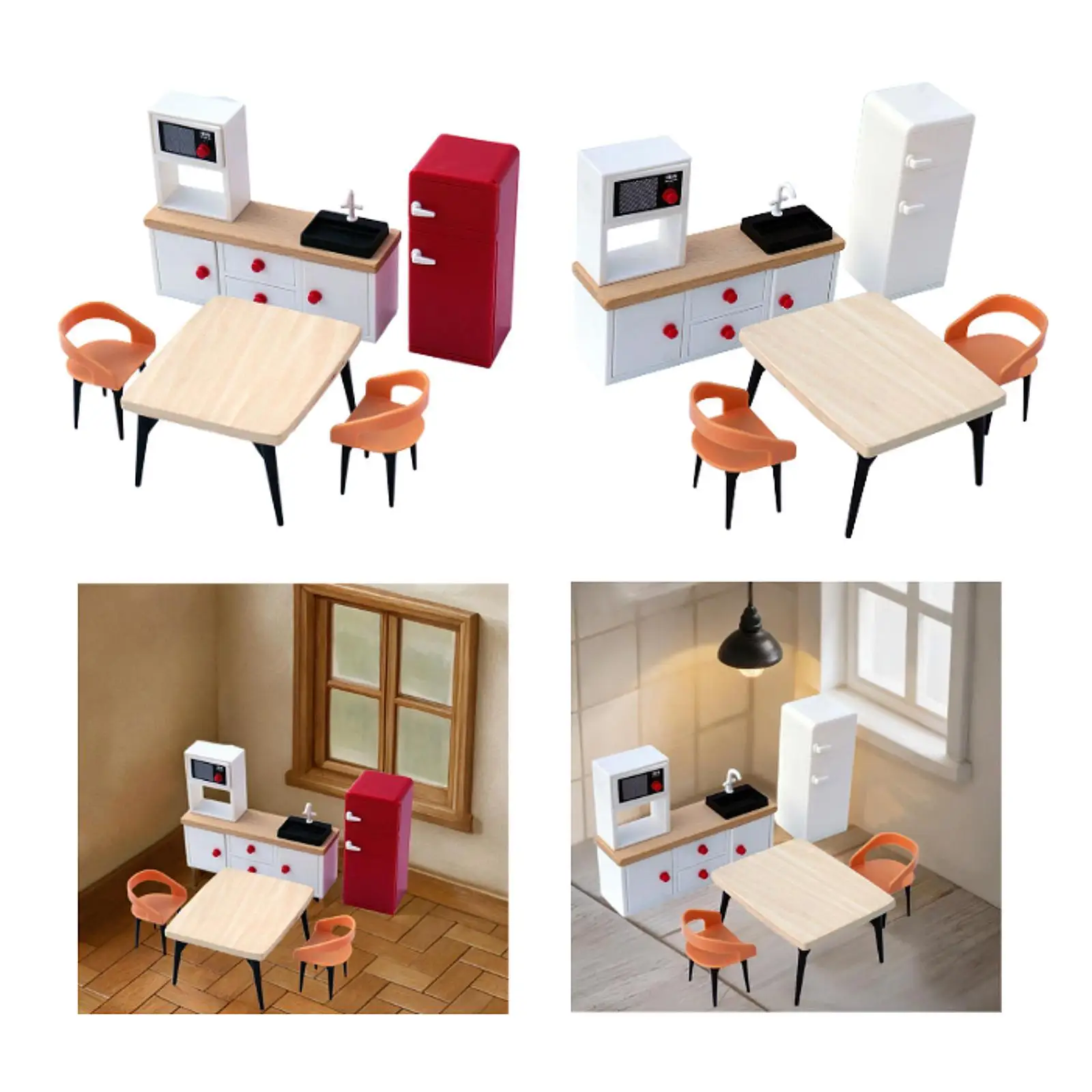 ドールハウス家具セット、ダイニングチェア、シミュレーション、DIY、ホビークラフトドールハウス装飾、子供、幼児、3歳以上の女の子、男の子、クリスマスギフト用