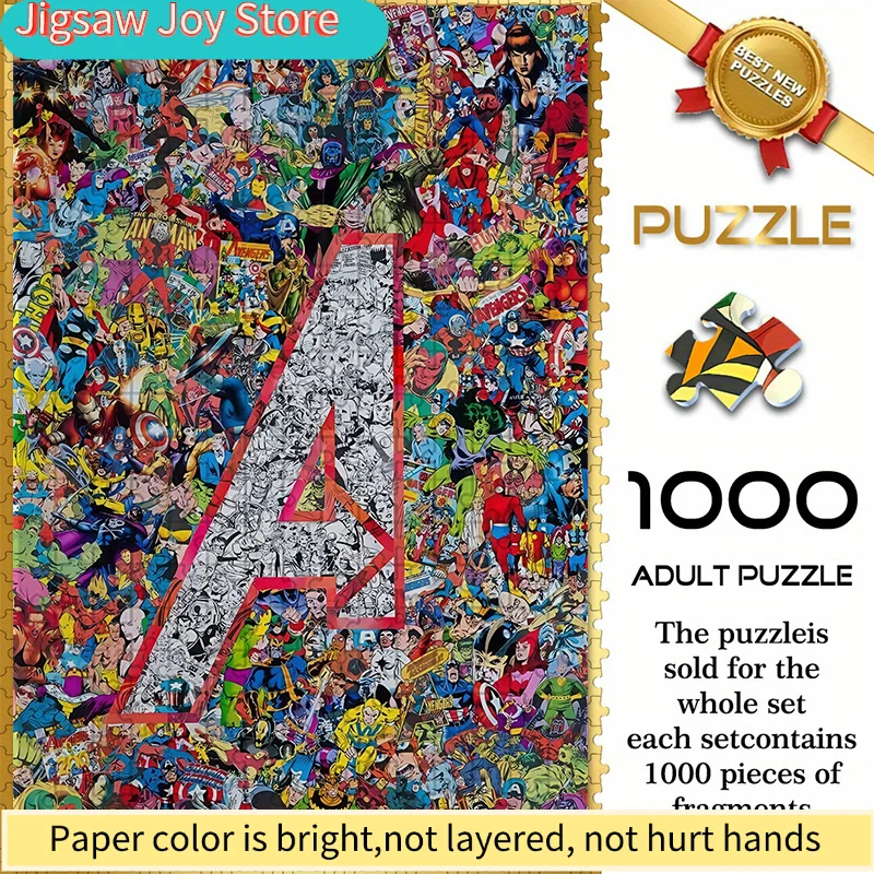 

Бесшовный пазл на тему Marvel Z10.11-25, с изображением героев Мстителей - прочный утолщенный пазл для самостоятельной сборки, головоломка для взрослых