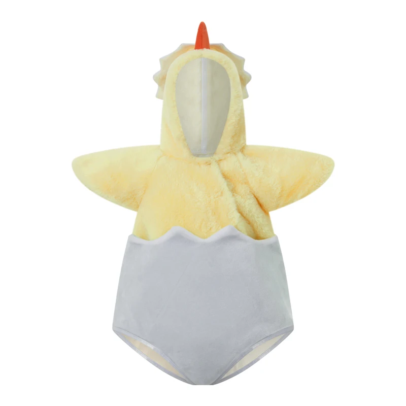 

Toddler Baby Boys Girls Chick Animal Hooded Sleeveless Romper Jumpsuit Halloween Chicken Costumes for Infants