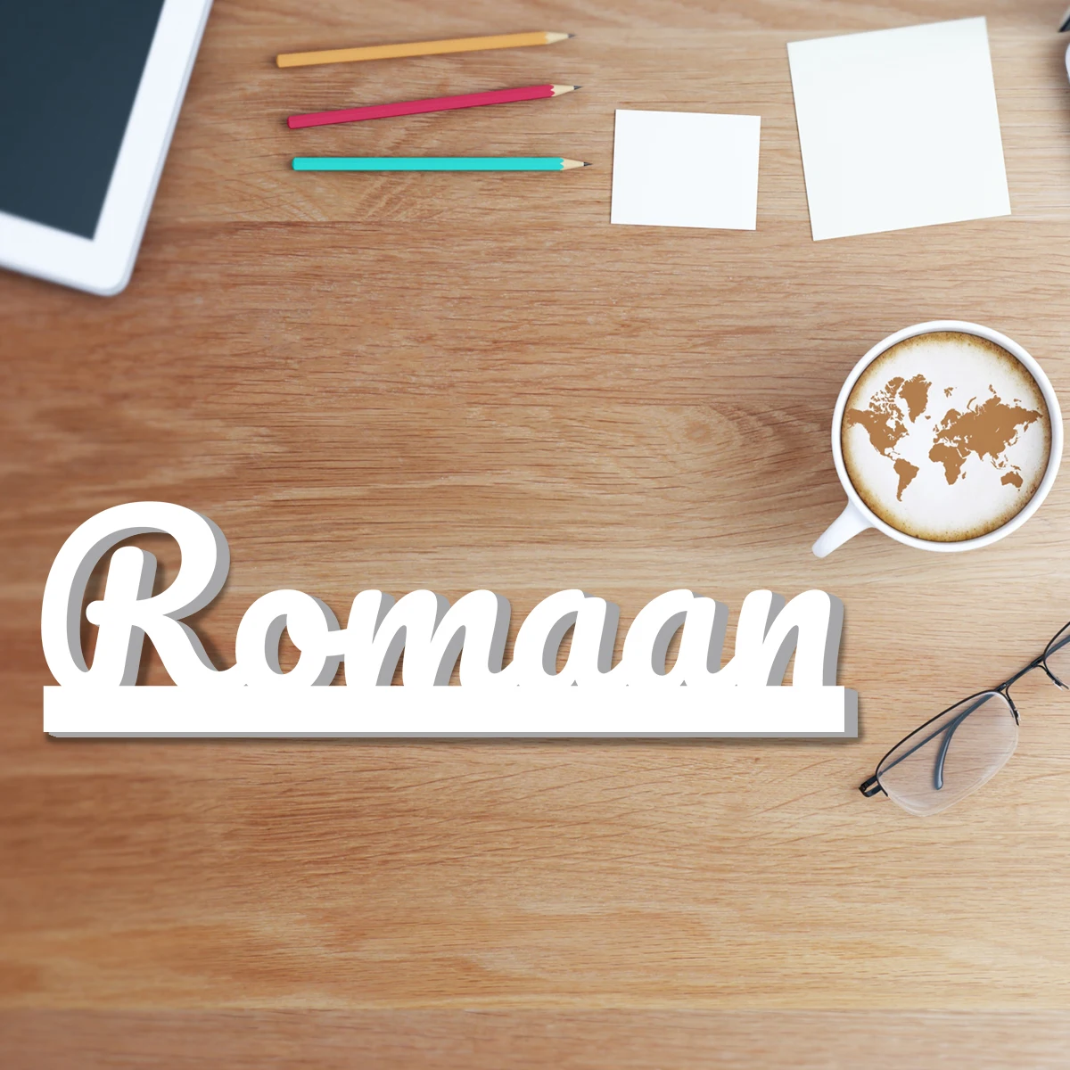 1pc Personalized Sign,Name Decor,PVC Ornament, Christmas,Birthday, Text Plaque,Desk Accent, Holiday Season, Perfect DIY Idea
