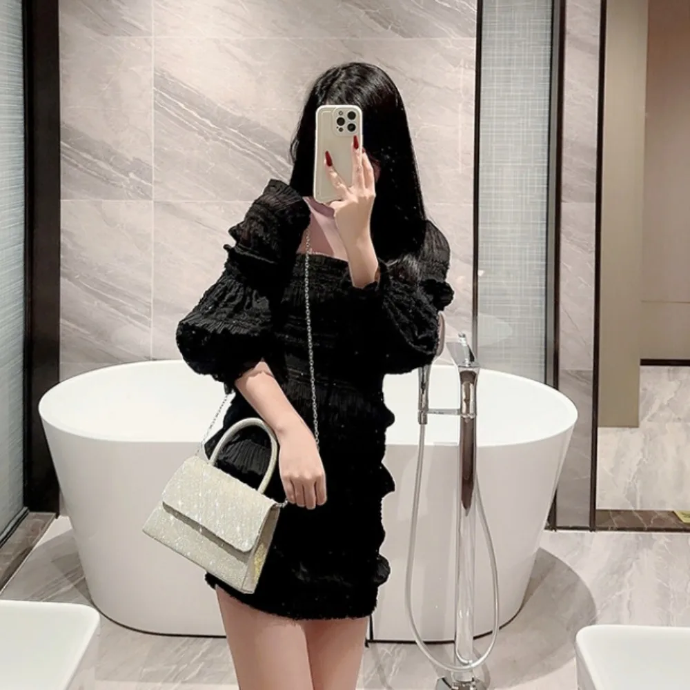 

Luxury Shiny Evening Banquet Bag Silver Gold Glitter Single Shoulder Bag Mobile Phone Pouch Makeup Storage Crossbody Bag Lady