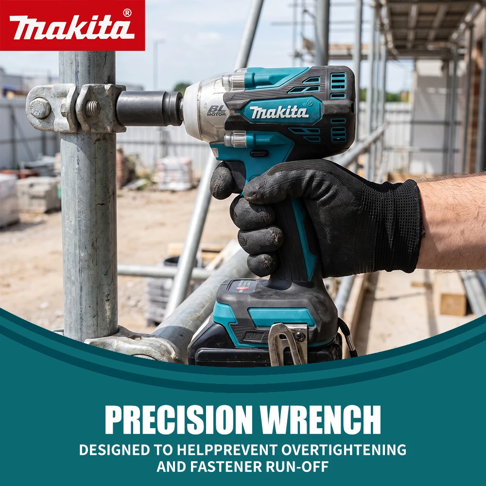 For Makita 18v Battery Pins Brushless Cordless DTW300 Impact Wrench,4‑Mode Adjustable LED Light Forward Reverse Electric Wrench