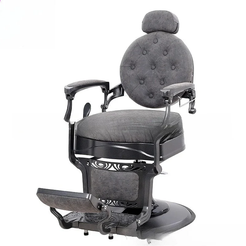 Men's Barber Chair Oil Head Restaurant Hair Salon Special Chair Luxury Retro Hair Salon Chair