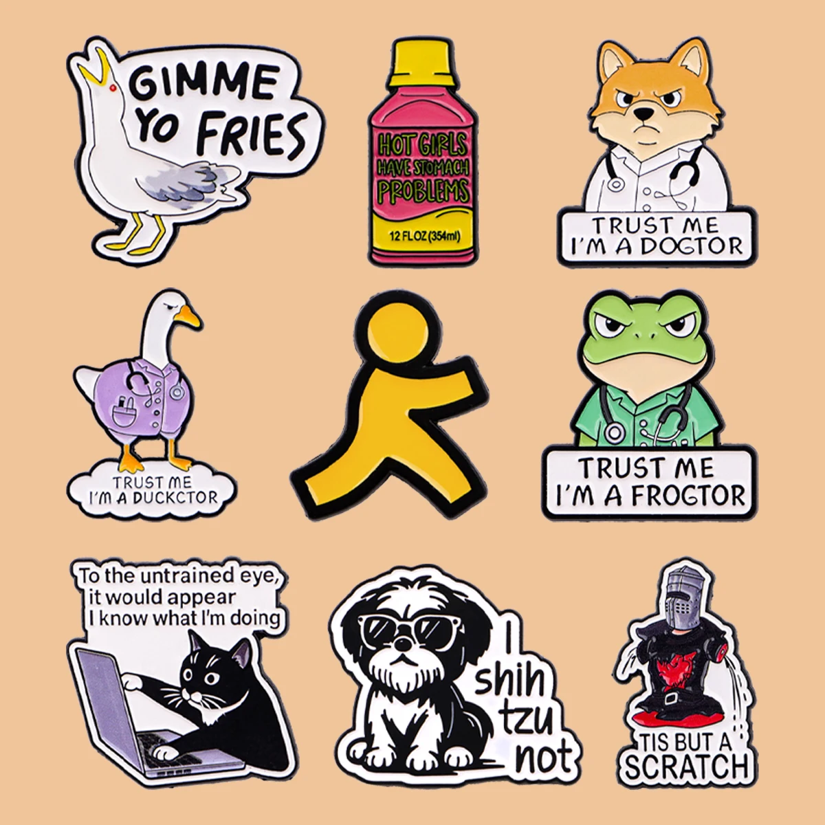 Cute Animal Doctors Quote Enamel Pin Symbol Figurine Brooch Lapel Pin Badge on Backpack Clothing Accessories Jewelry Friend Gift