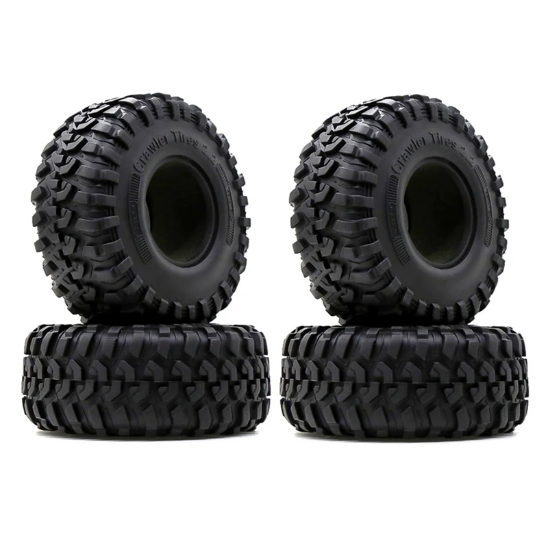 4PCS 130MM 2.2 Rubber Tyres Wheel Tires For 1/10 RC Crawler Car Axial SCX10 RR10 Wraith Traxxas TRX4 TRX6 Upgrade Parts