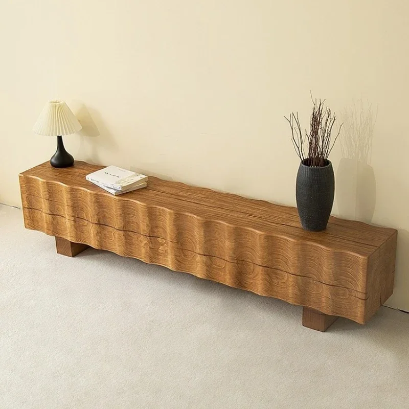 Wind retro bench shoe changing bench, solid wood TV cabinet B & B hotel log bench