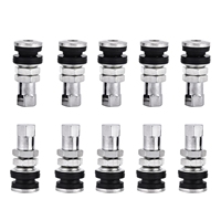 10pcs TR161 Metal Car Truck Motorcycle Bolt In TubelessTire Tyre Valve Short Stems Kit with Dust Cap