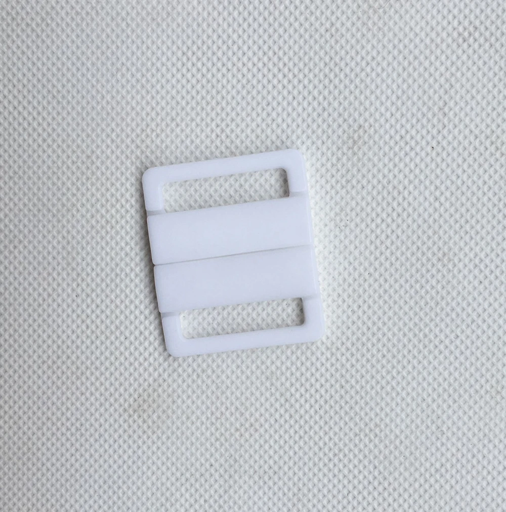 White Plastic Bra Strap Clip, Snap Clasp, Hook Sewing Lingerie Buckles, Buttons, Craft Rectangle Swimwear Bikini, Inner Dia 30mm