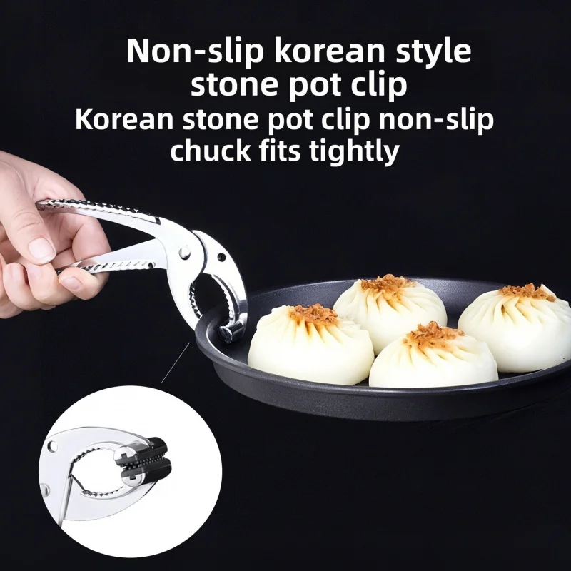 Pinzas universales para ollas, elevación segura para Dolsot coreano, Donabe japonés, cazadores de arcilla y platos Sizzling Fajita