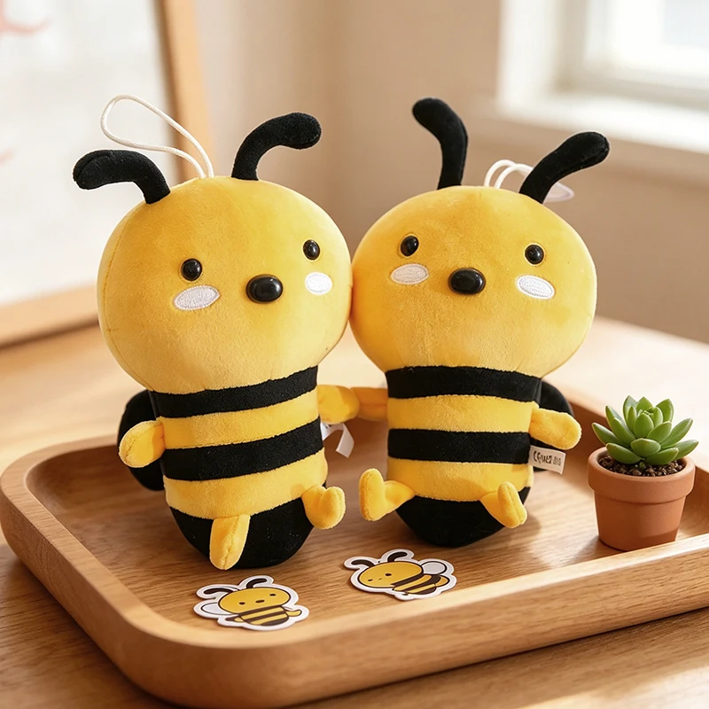 20/30CM Bee Plush Doll Soft Pendant Stuffed Animal Bumblebee Toys Lovely Birthday Holiday Gifts Boy Girls Kids Bag Bedroom Decor - view 5