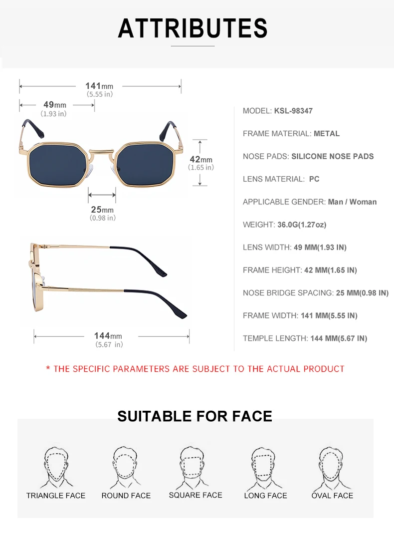 Steampunk Klassische Rechteckige Sonnenbrille für Herren 2026 Luxusmarke Punk Polygon Metallrahmen Sonnenbrillen für Männer Fahrbrillen Schutzbrille – Detail 13